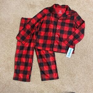 Carter’s Boy’s Size 4T Buffalo Plaid Pajama Set Christmas Pajamas  Button Front